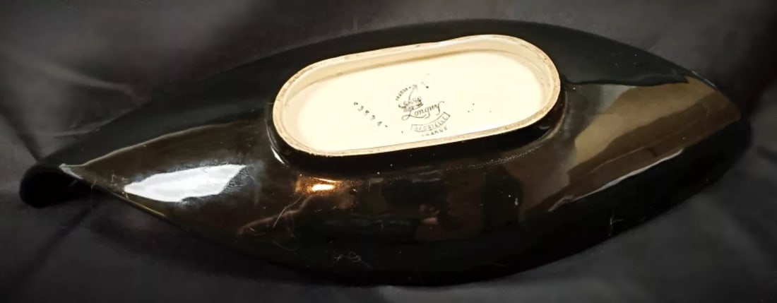 Vintage 1950 Longwy Bagatelle Hand-Painted Floral Platter/Tray - 7