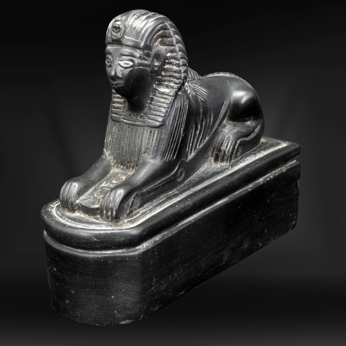 French Slate Sphynx Carving Circa 1920 - 2