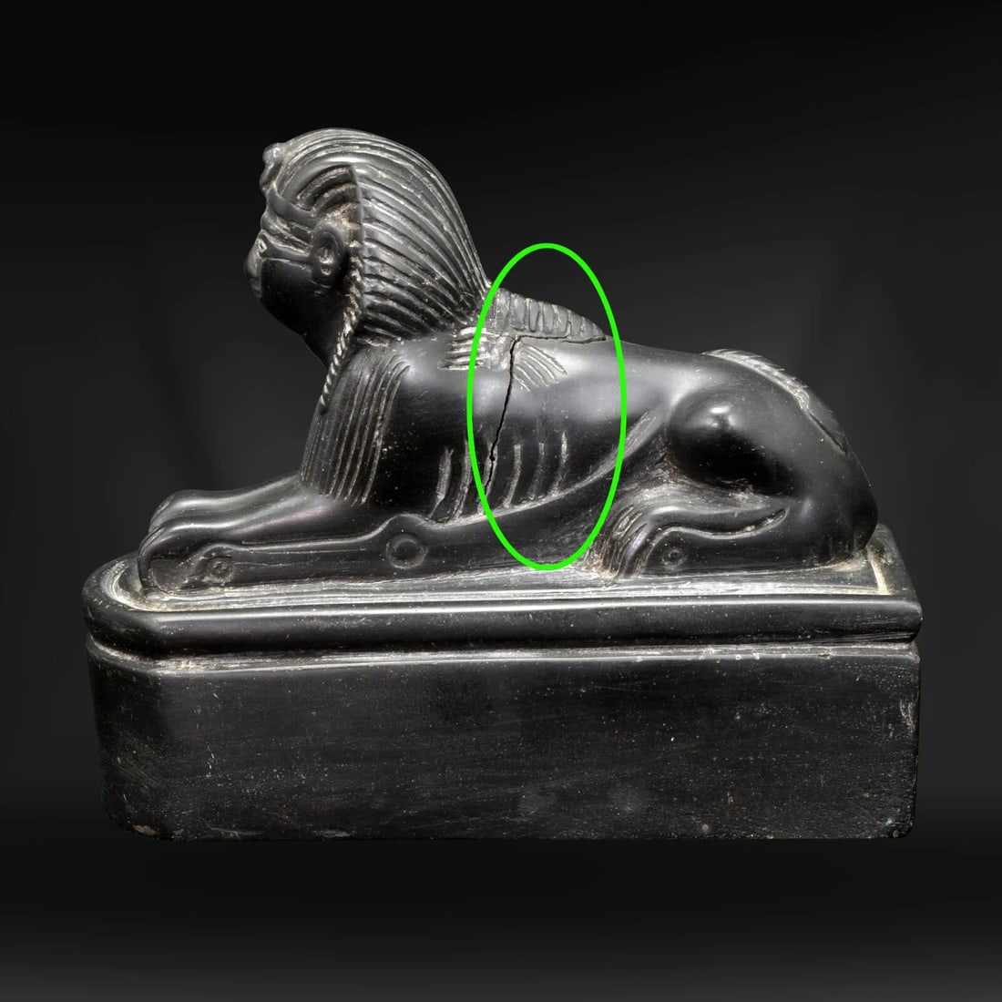 French Slate Sphynx Carving Circa 1920 - 4