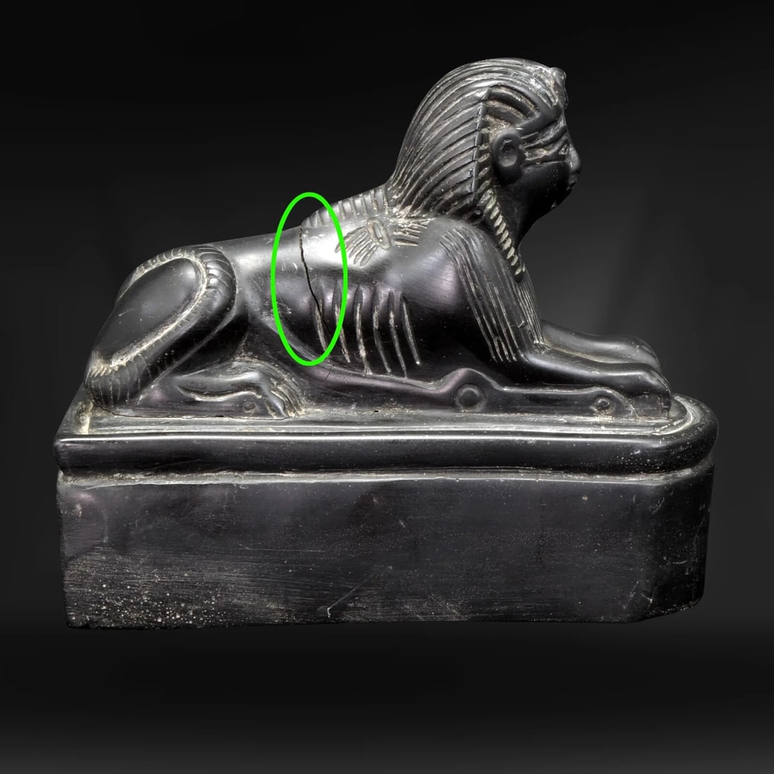 French Slate Sphynx Carving Circa 1920 - 6