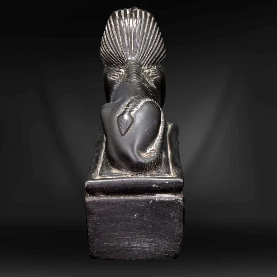 French Slate Sphynx Carving Circa 1920 - 7