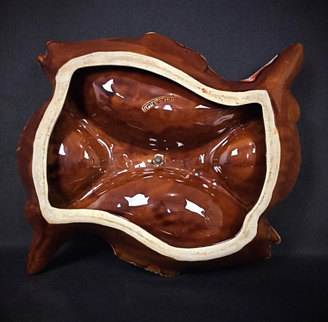 Beautiful Vallauris Compartmentalized Appetizer Dish – Fish and Rooster - 10