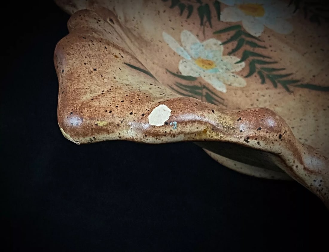 Vintage 20th Century Vallauris Floral Ceramic Catchall Bowl - 10