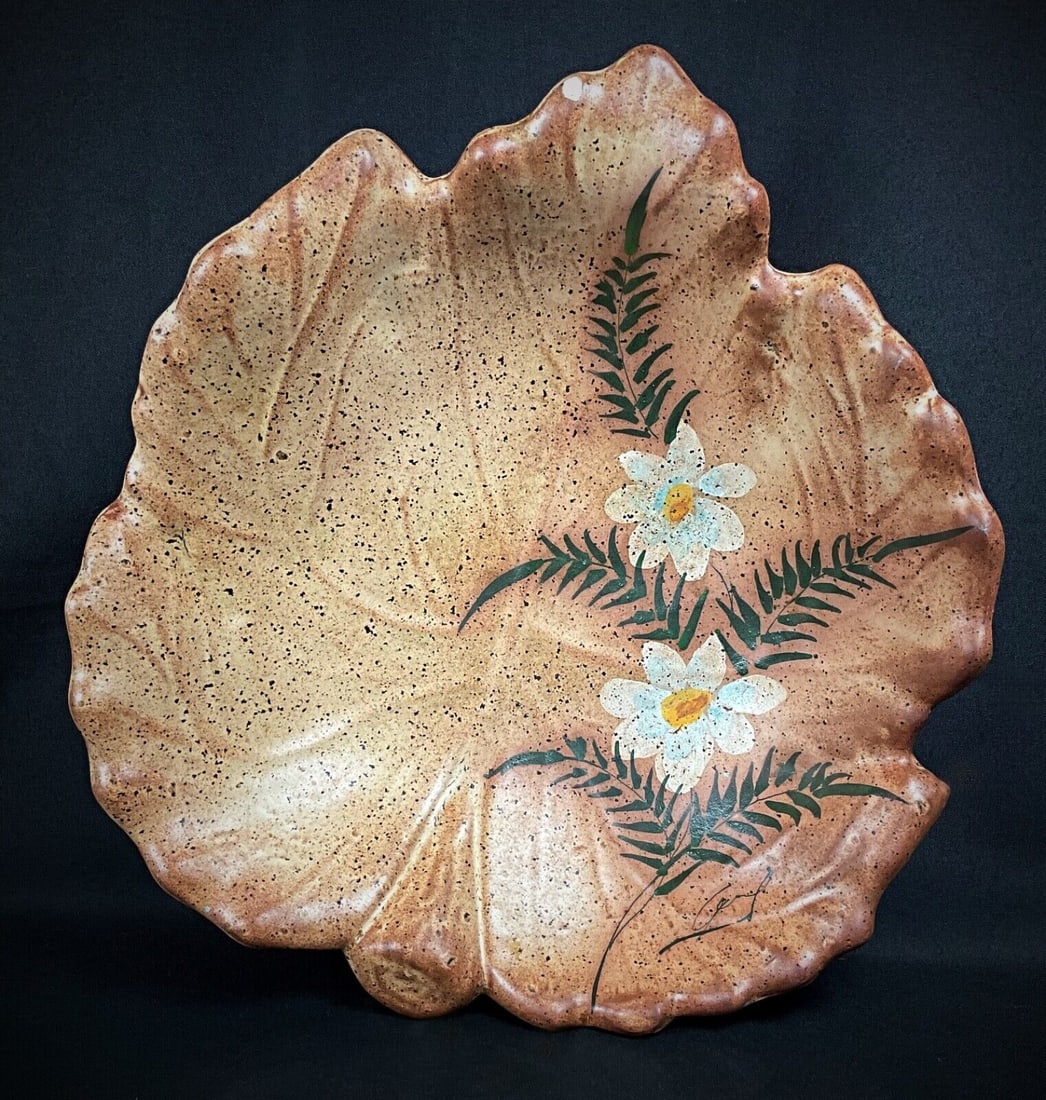 Vintage 20th Century Vallauris Floral Ceramic Catchall Bowl - 2