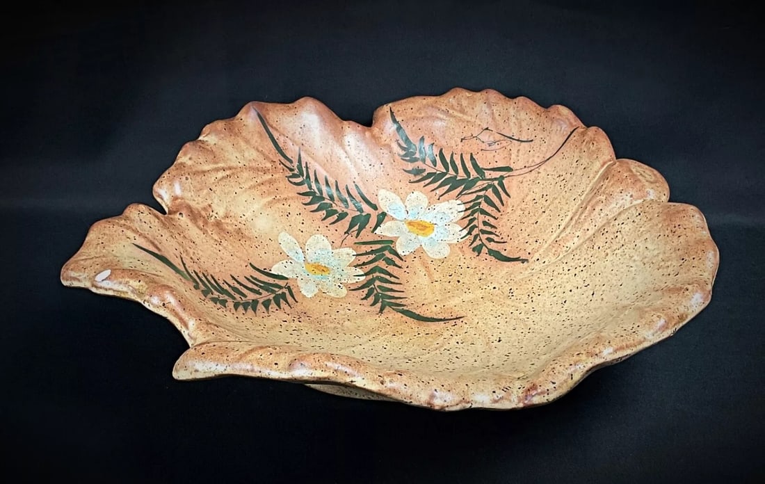 Vintage 20th Century Vallauris Floral Ceramic Catchall Bowl - 3