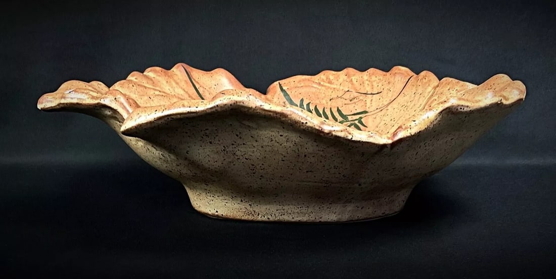 Vintage 20th Century Vallauris Floral Ceramic Catchall Bowl - 5