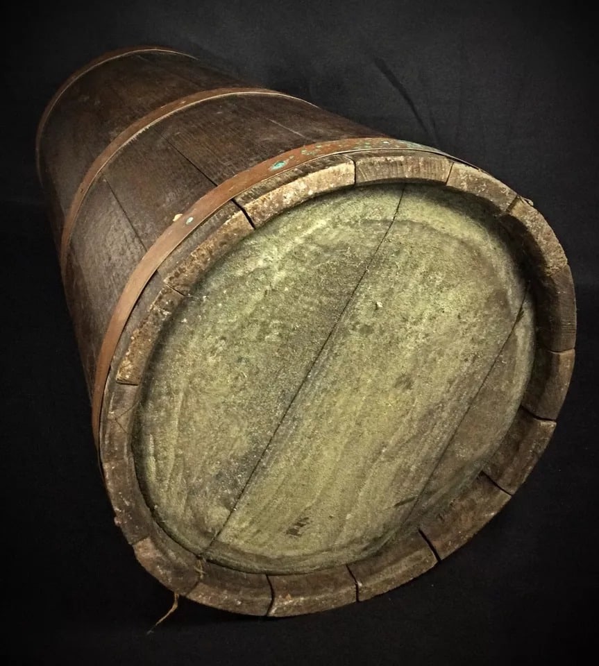 Antique Late 19th-Early 20th Century Wooden Butter Churn with Copper Ban - 7