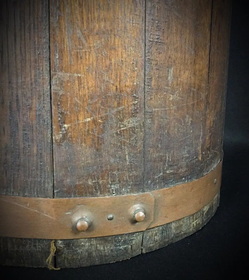 Antique Late 19th-Early 20th Century Wooden Butter Churn with Copper Ban - 8
