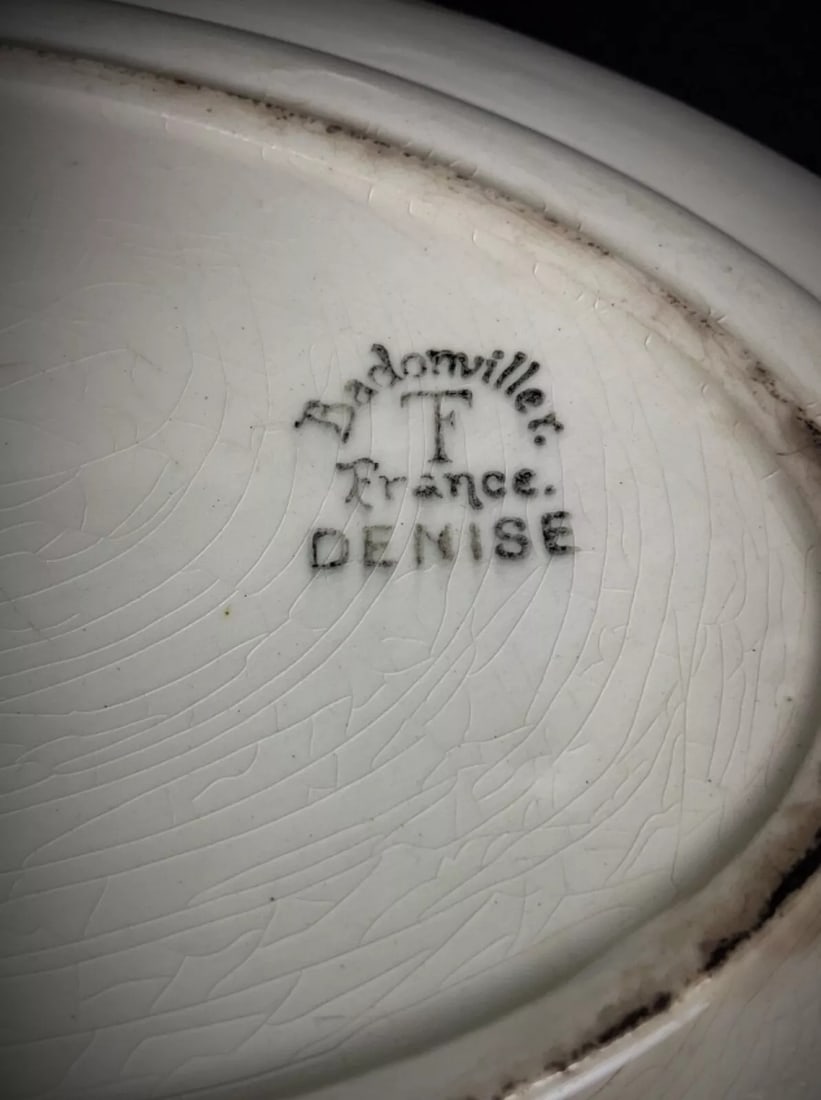 Vintage Art Deco Oval Platter by Badonviller, "Denise" Model, France - 3