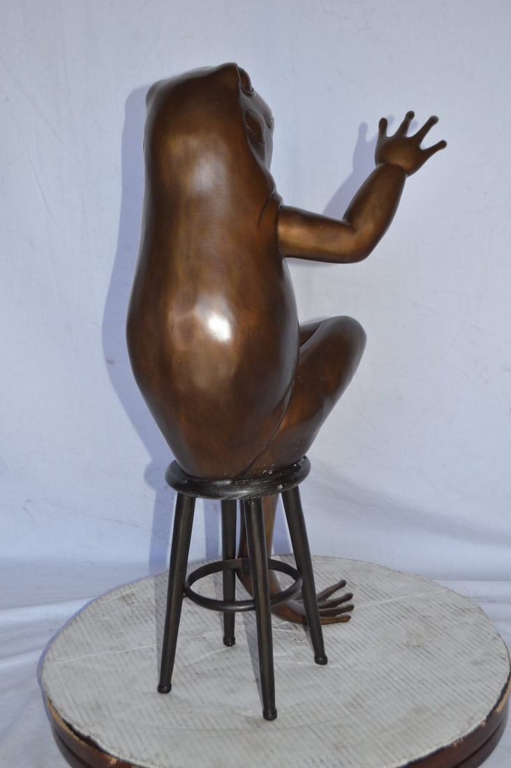 Comedic Frog bronze statue - Size: 25"L x 20"W x 30"H. - 11