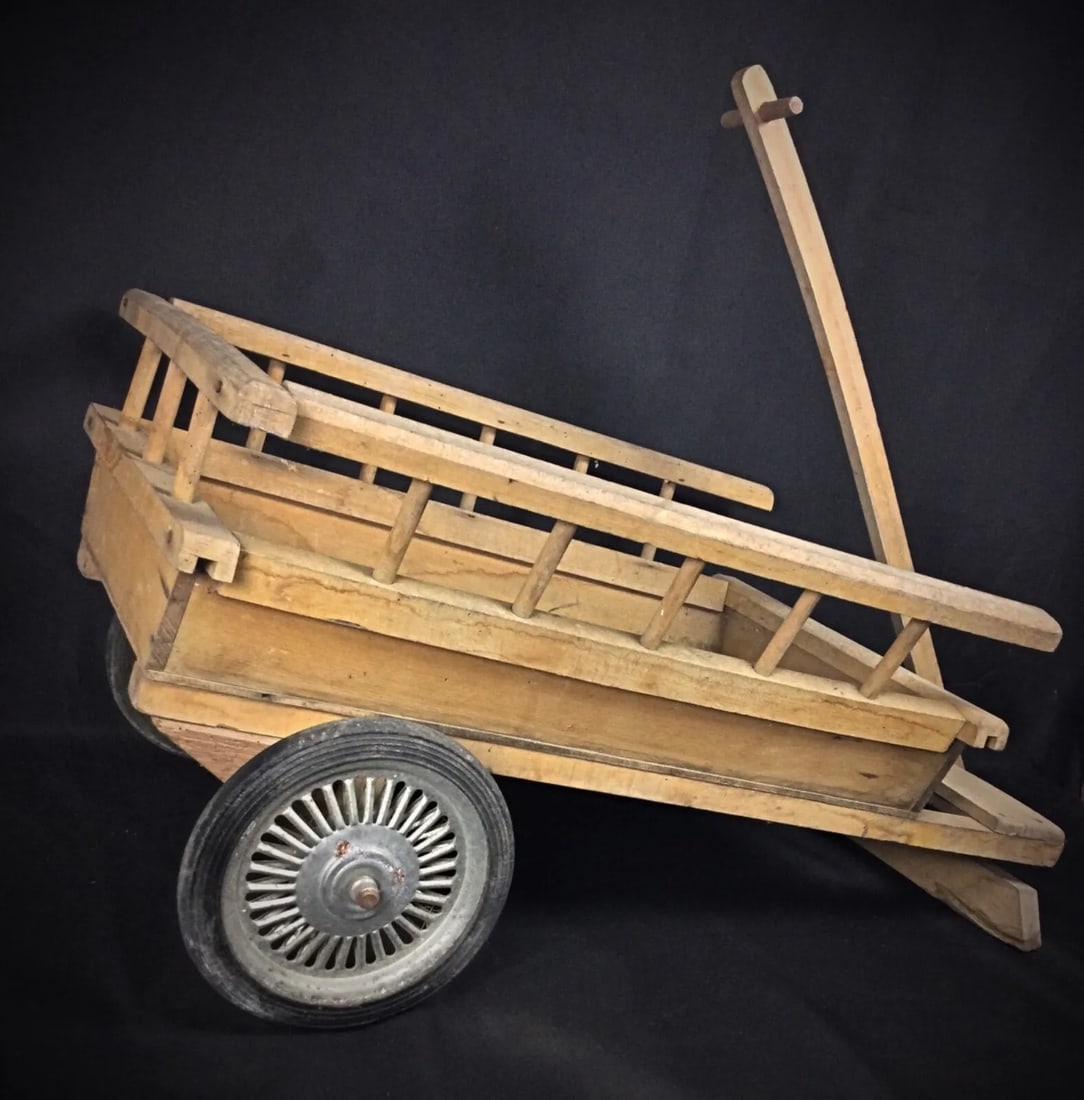 Antique 20th Century Wooden Two-Wheeled Cart - 2