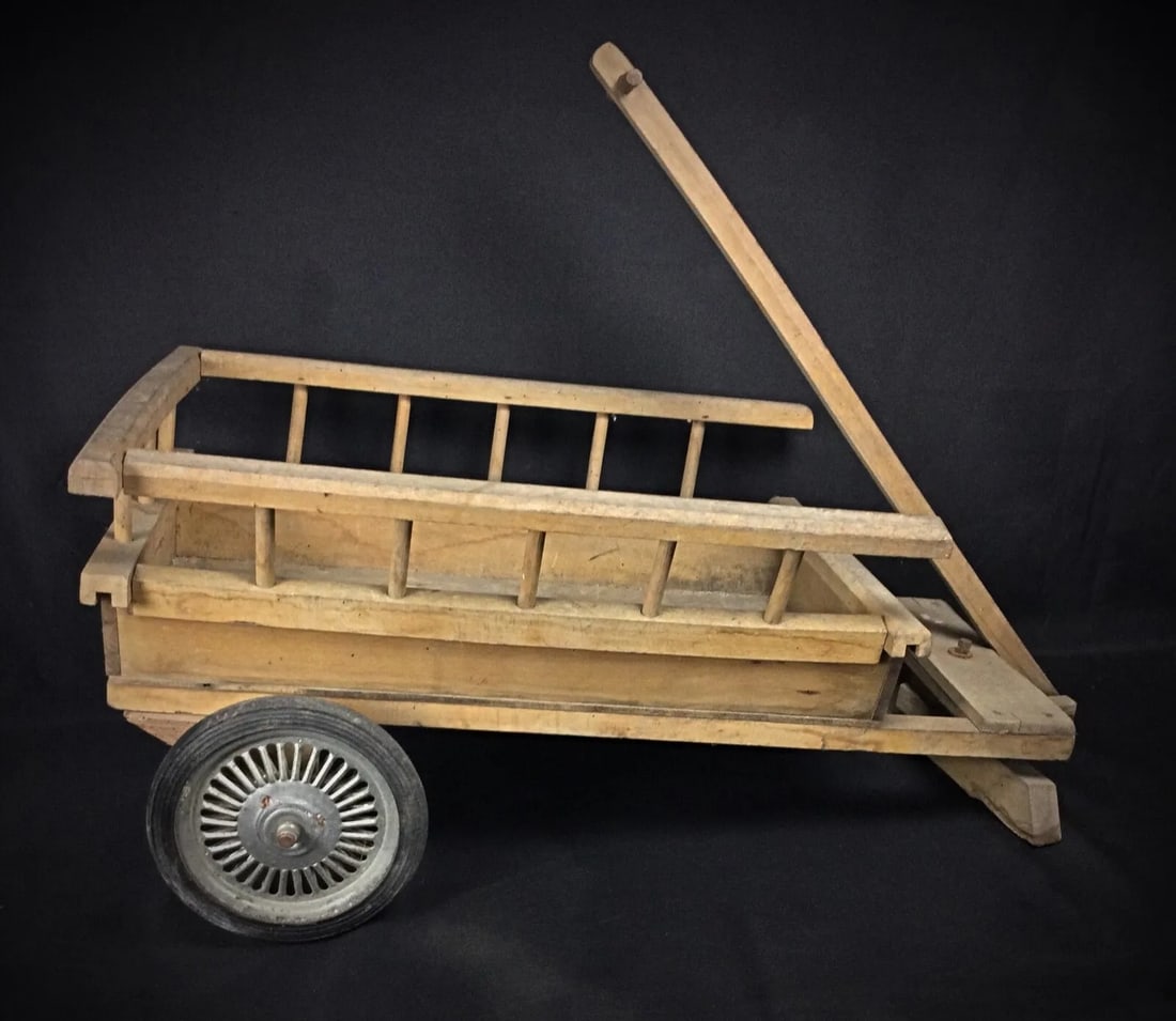 Antique 20th Century Wooden Two-Wheeled Cart - 3