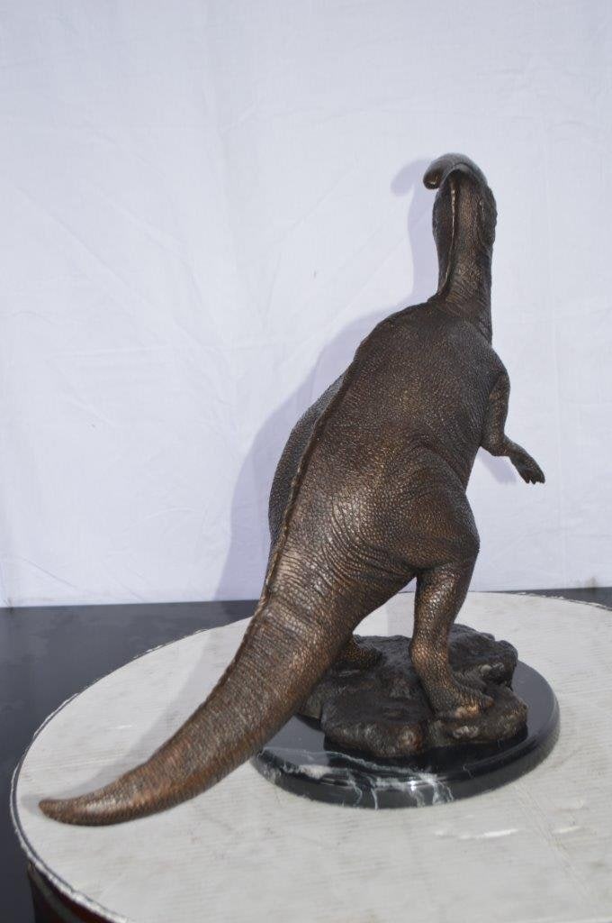 Parasaur Dinosaur Bronze Statue - Size: 11"L x 23"W x 18"H. - 11