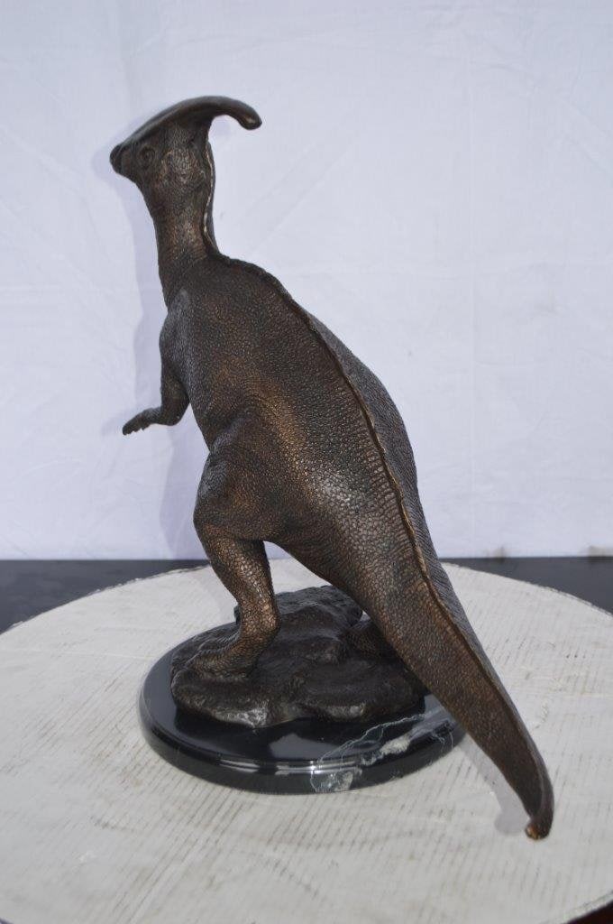 Parasaur Dinosaur Bronze Statue - Size: 11"L x 23"W x 18"H. - 12