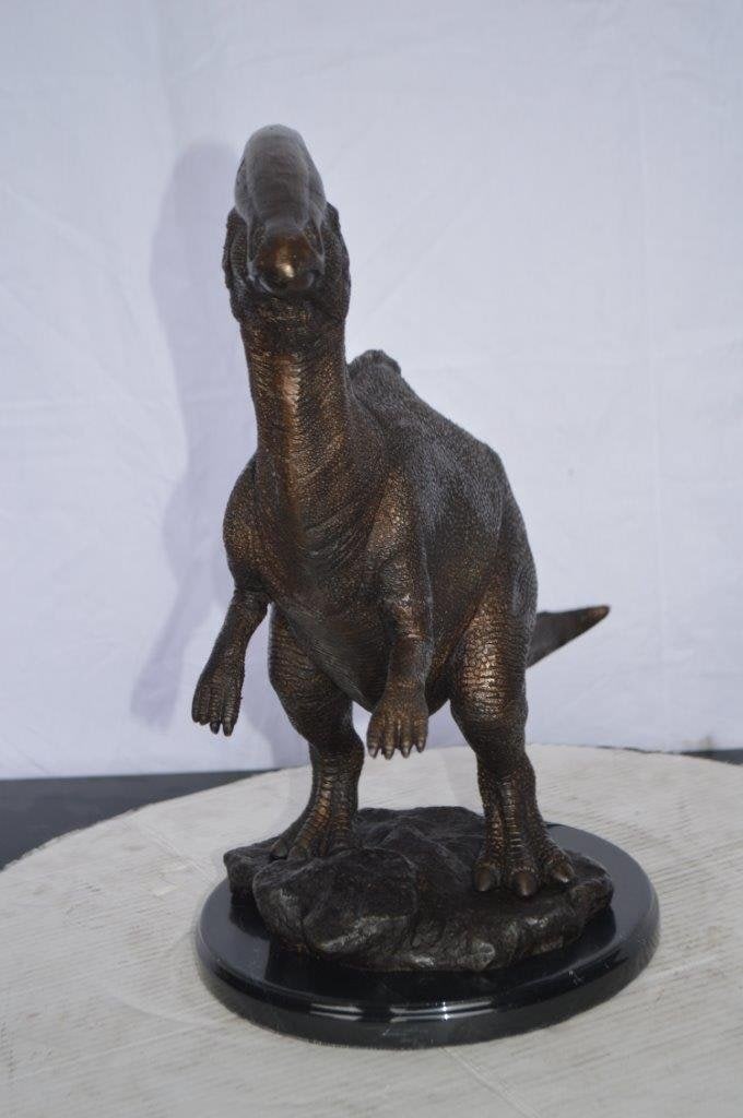 Parasaur Dinosaur Bronze Statue - Size: 11"L x 23"W x 18"H. - 7