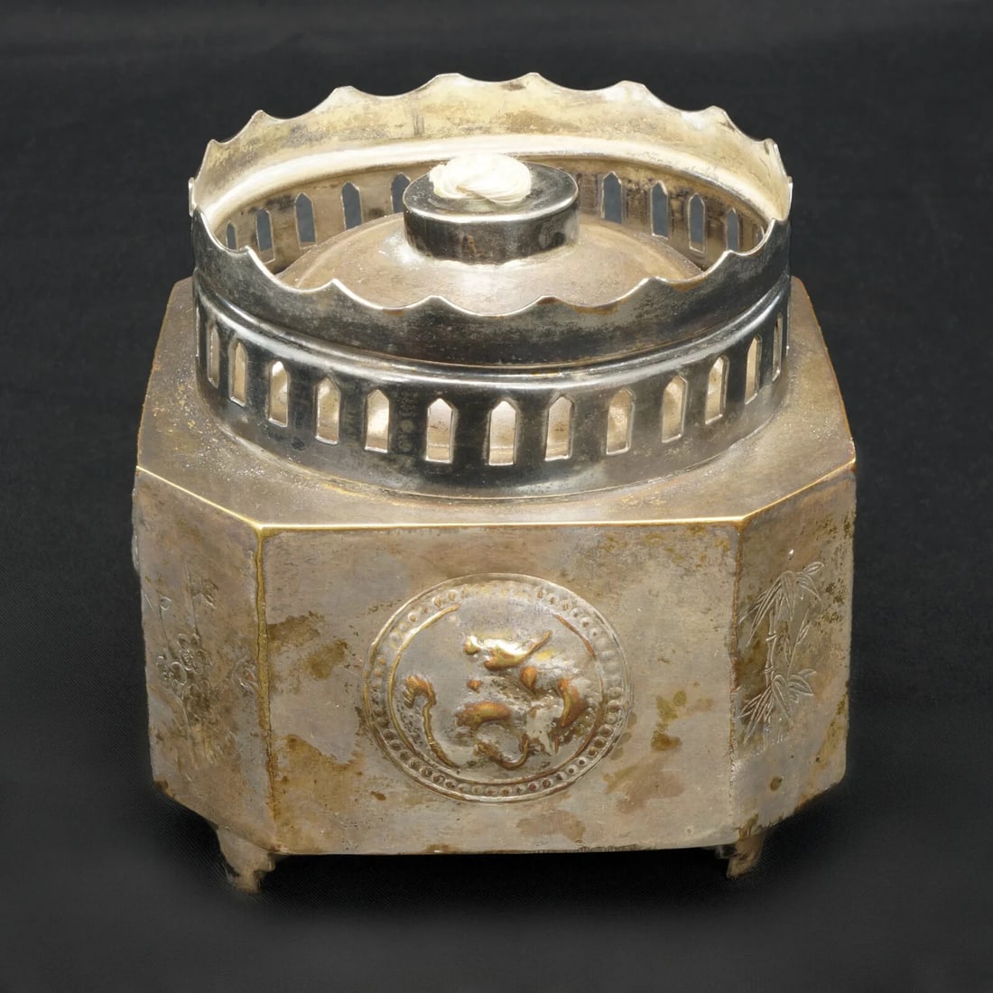 Hong Kong Paktong Oil Lamp Base c 1950 - 2