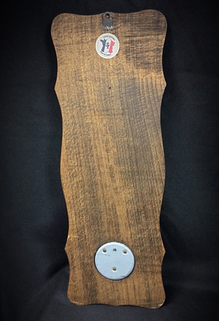 Elegant Barometer and Thermometer with Copper Bas-Relief of a Woman - 5