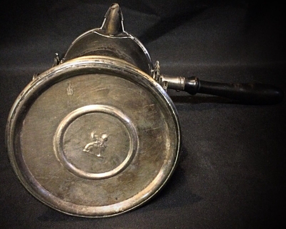 Antique Art Nouveau Coffee Pot – Brass & Copper with Ornate Swing Arm - 8