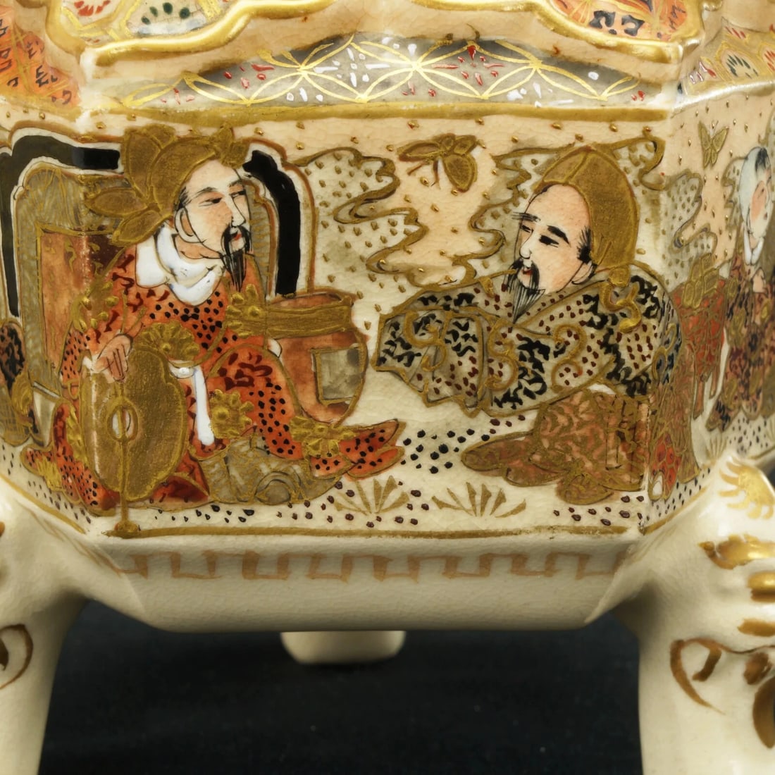 19th C Japanese Satsuma Censer with Arms - 10