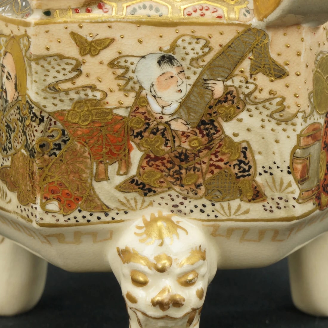 19th C Japanese Satsuma Censer with Arms - 11