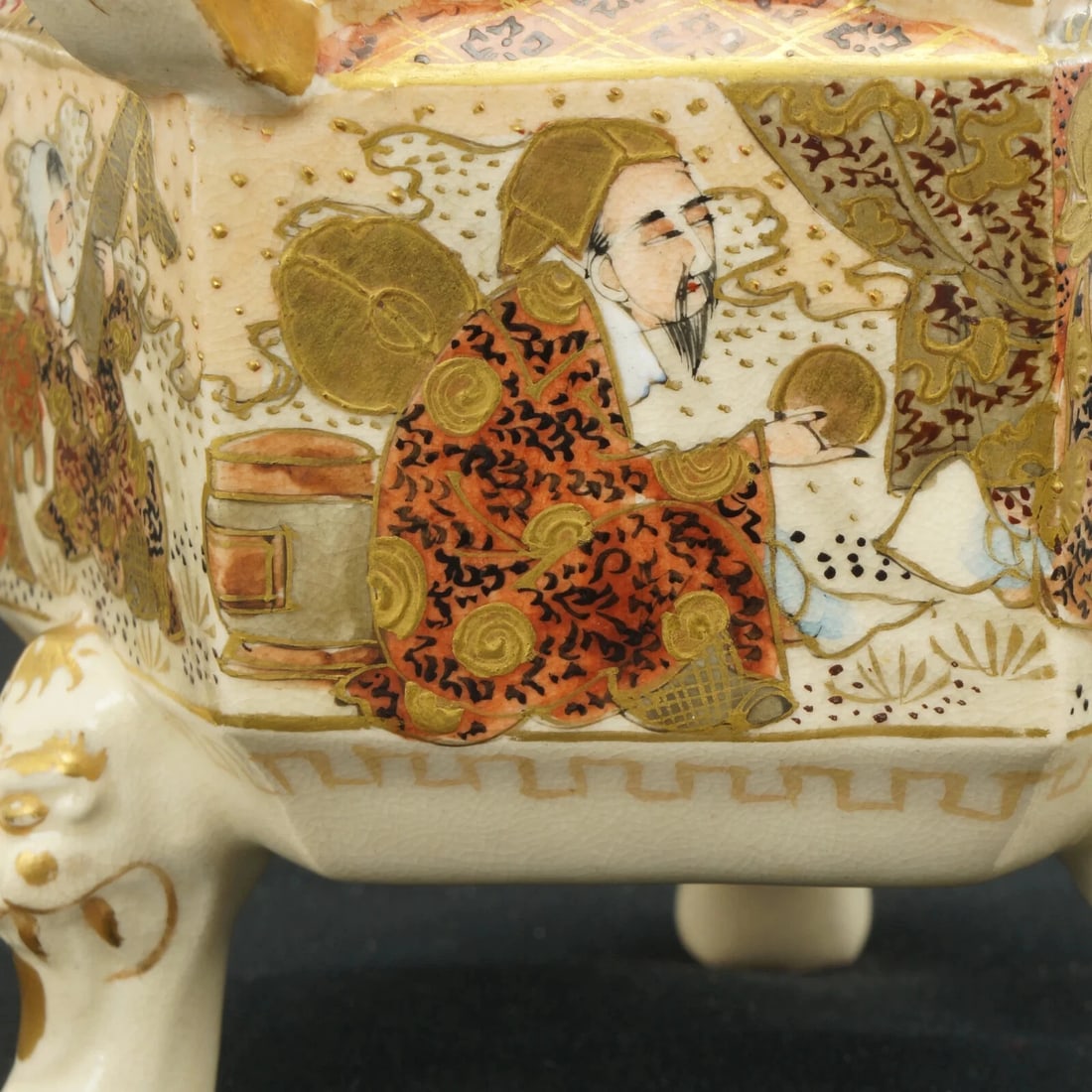 19th C Japanese Satsuma Censer with Arms - 12