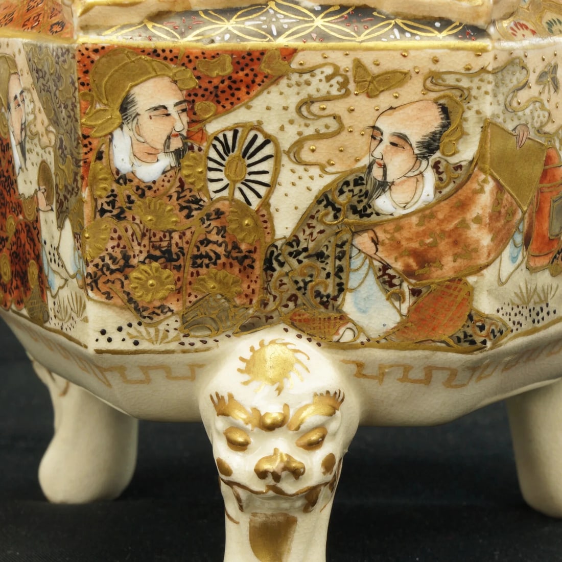 19th C Japanese Satsuma Censer with Arms - 13