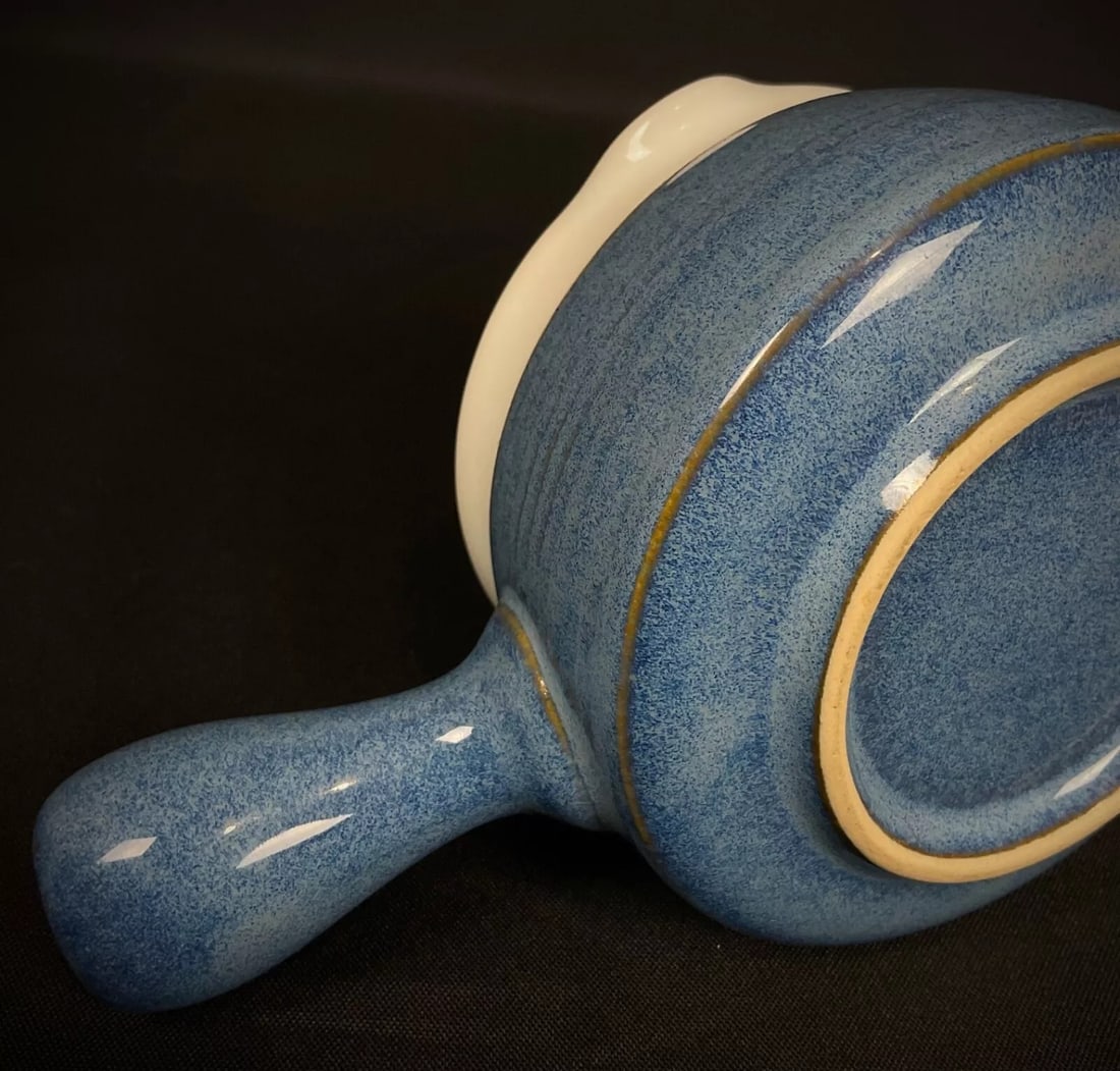 Vintage Blue and White Faience Sauce Boat – Elegant Gravy Boat, 16.5 cm - 6