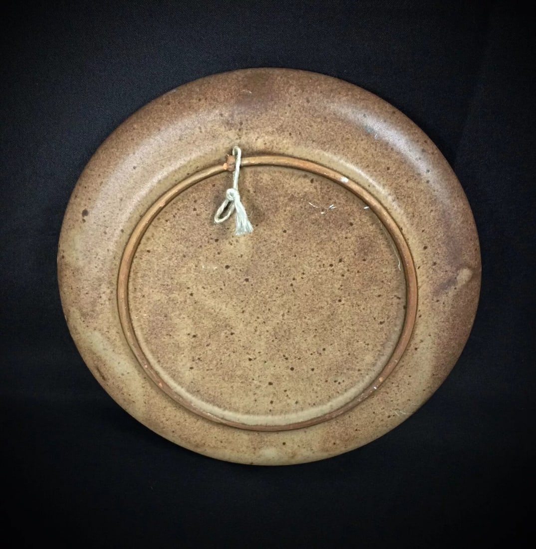 Vintage Vallauris Ceramic Plate with "Weaver" Bas-Relief - 7