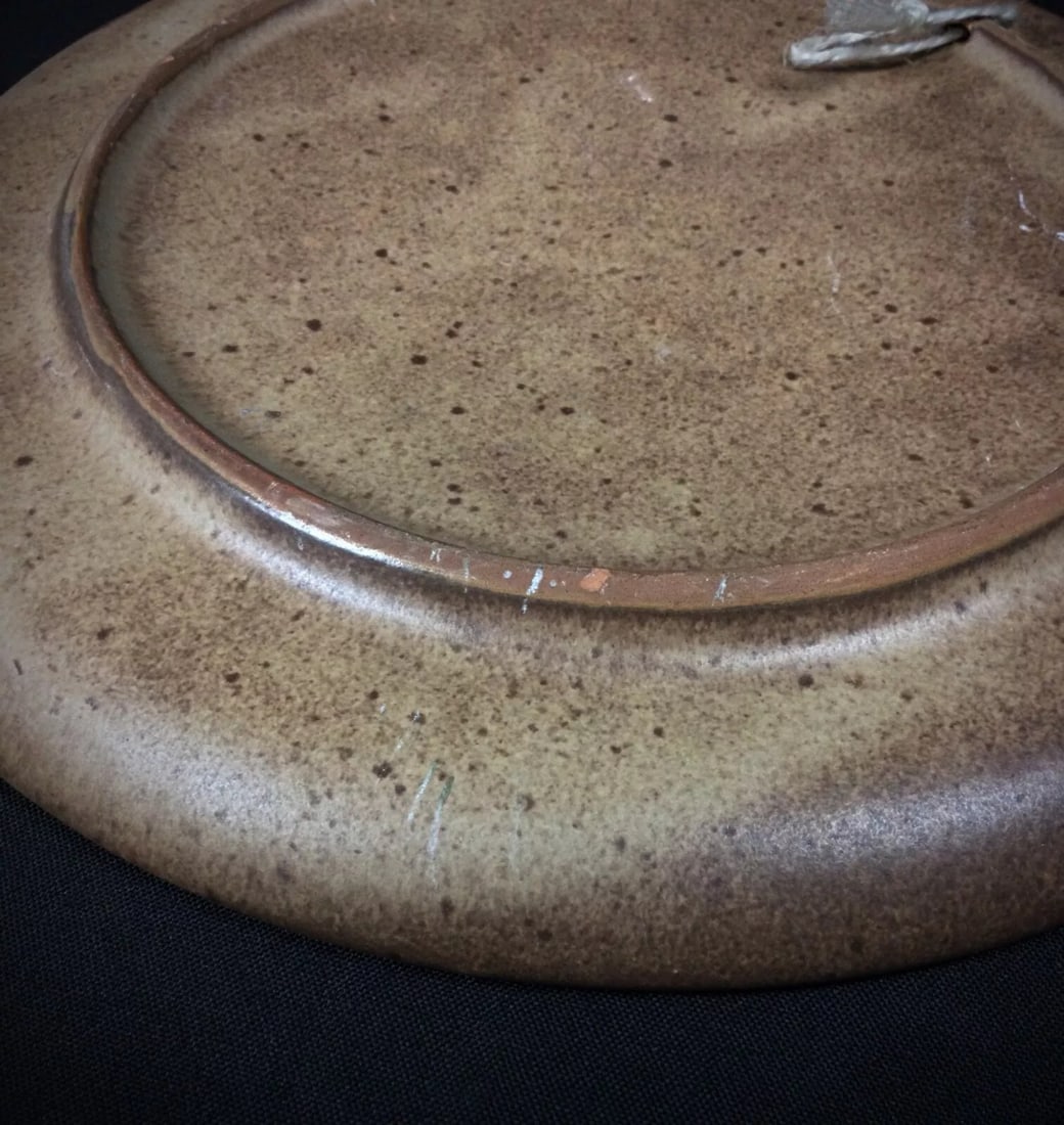 Vintage Vallauris Ceramic Plate with "Weaver" Bas-Relief - 9