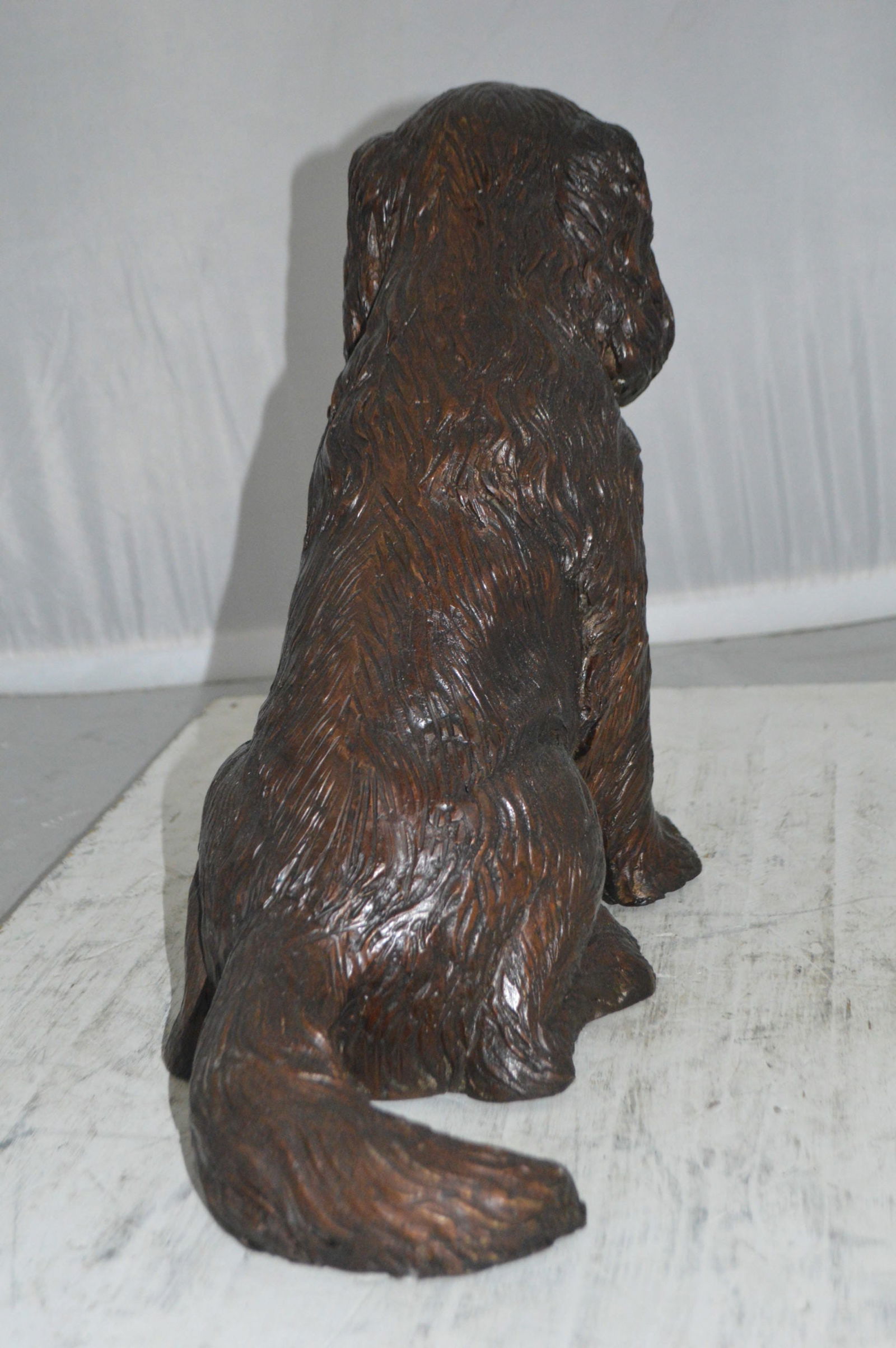 Cocker Spaniel dog Sitting Bronze Statue - Size: 20"L x 10"W x 16"H. - 10