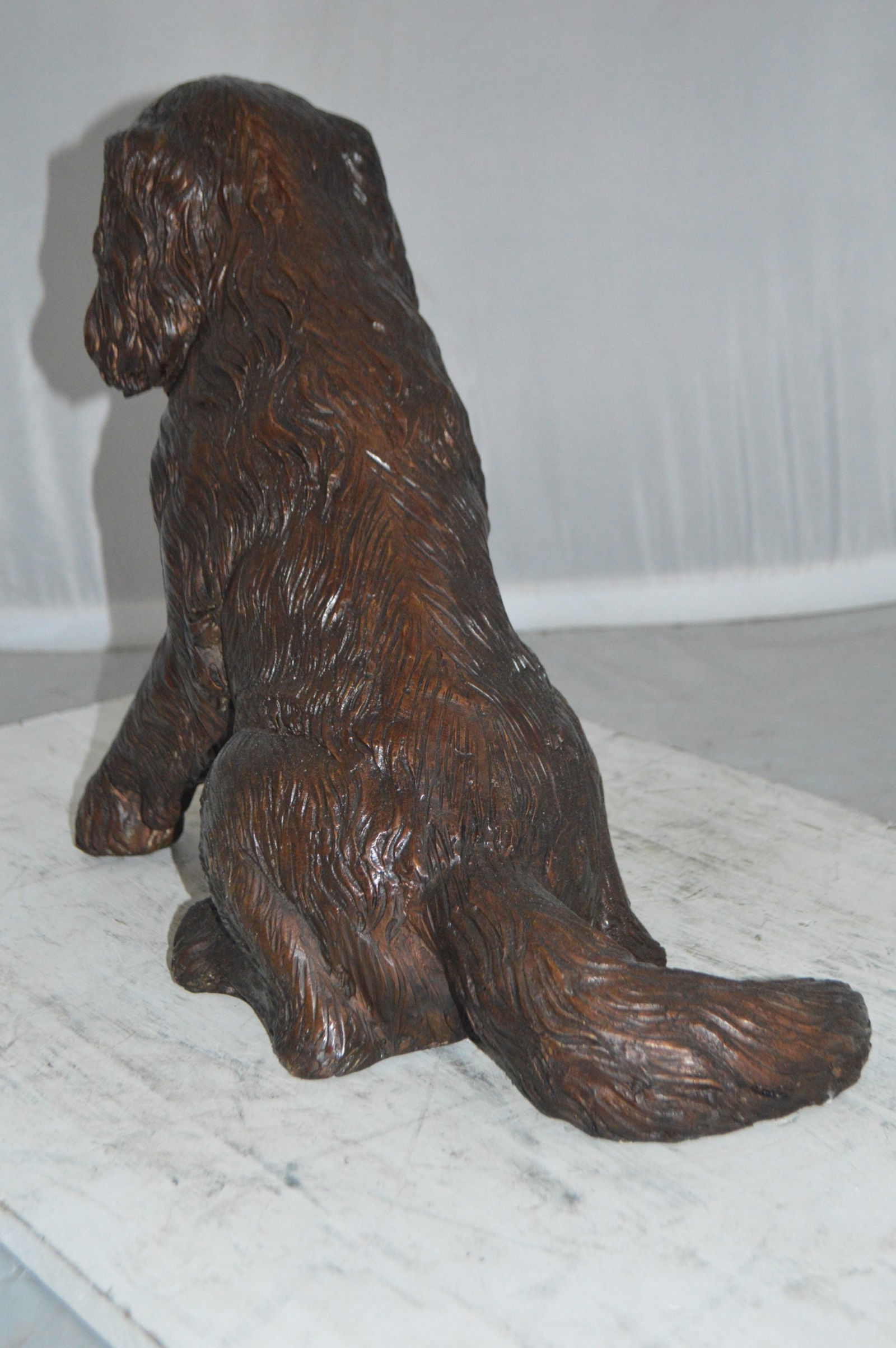 Cocker Spaniel dog Sitting Bronze Statue - Size: 20"L x 10"W x 16"H. - 11