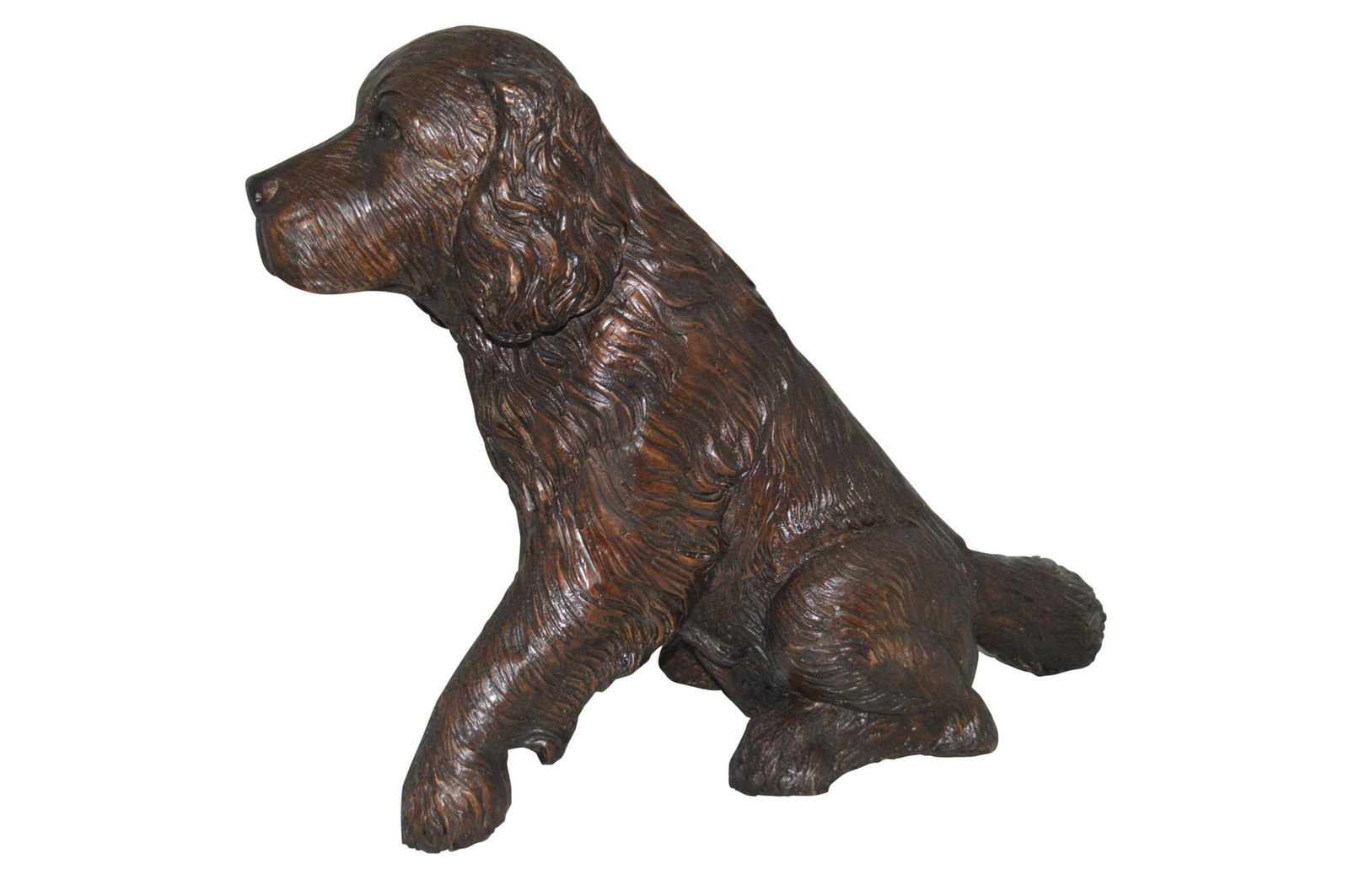 Cocker Spaniel dog Sitting Bronze Statue - Size: 20"L x 10"W x 16"H. (1 of 12)
