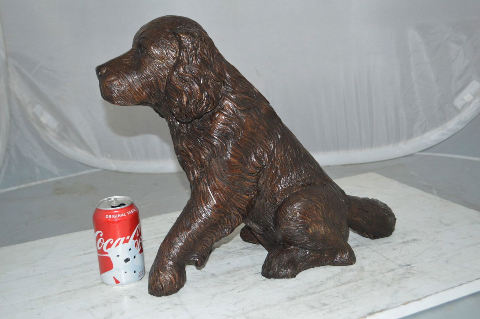 Cocker Spaniel dog Sitting Bronze Statue - Size: 20"L x 10"W x 16"H. - 4