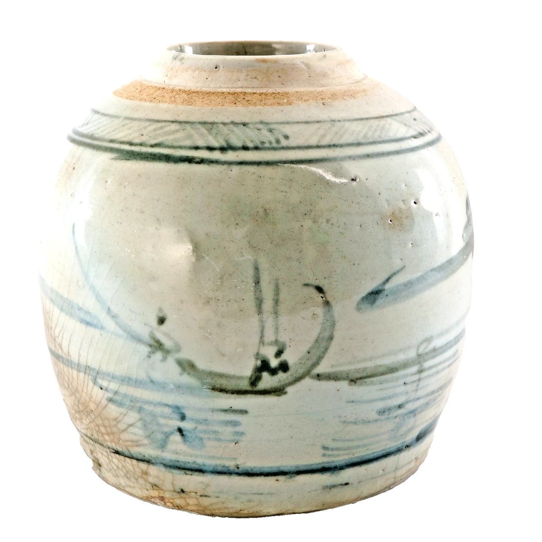 Chinese Blue + White Ginger Jar Late 18th C - 2