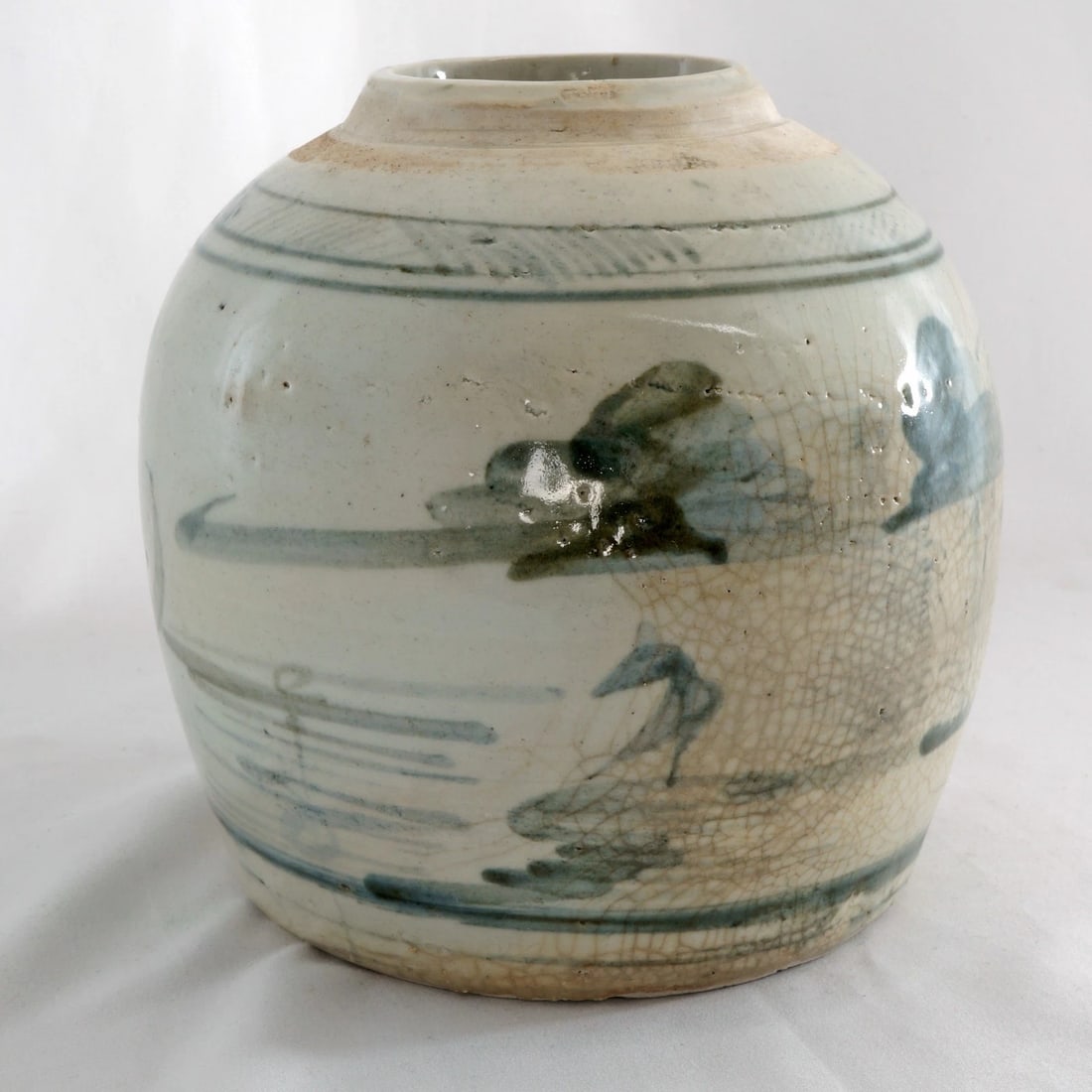 Chinese Blue + White Ginger Jar Late 18th C - 6