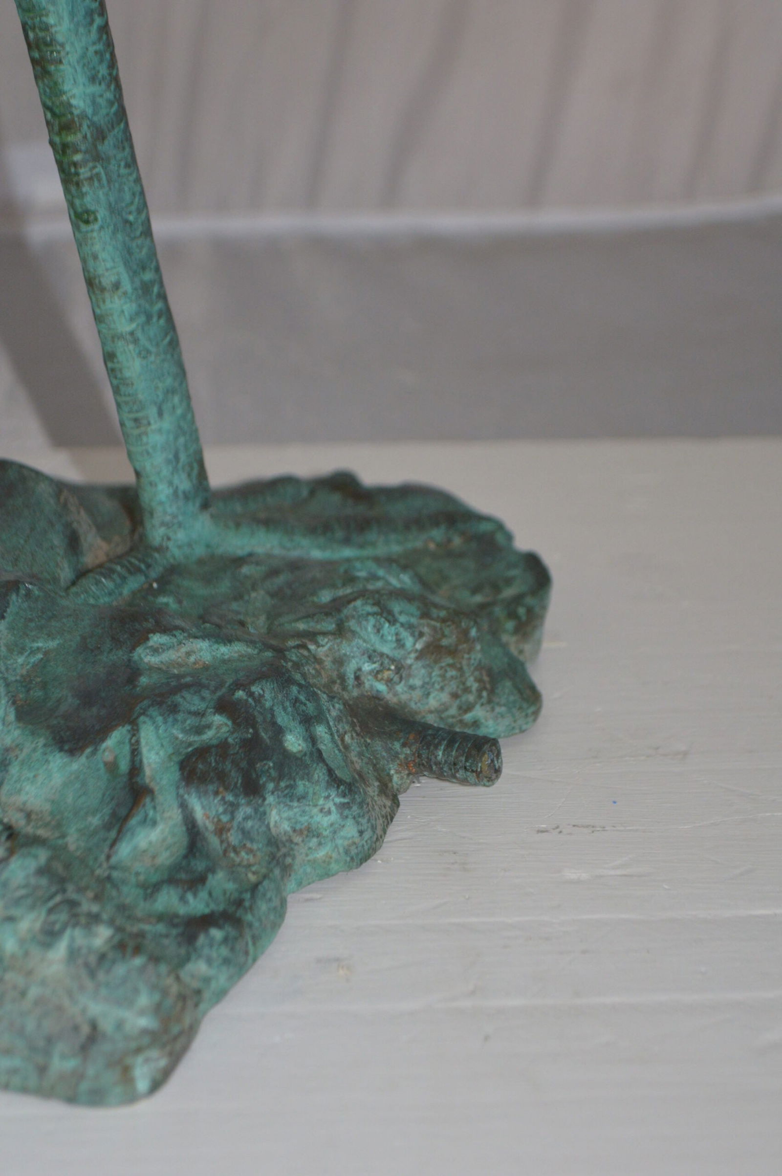 Heron Fountain Bronze Statue - Size: 14"L x 24"W x 26"H. - 8