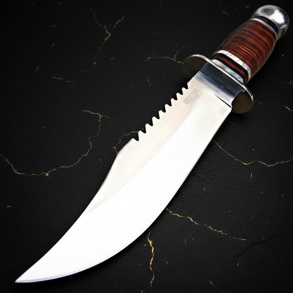 Rambo Style Survival Bowie Knife 10" Fixed Blade for Hunting & Outdoor Camping with Sheath - 4