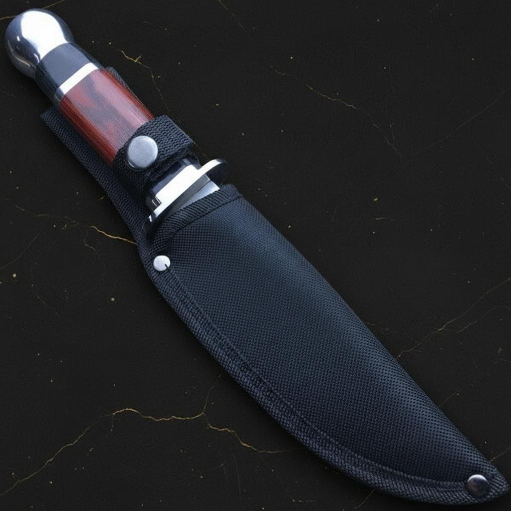 Rambo Style Survival Bowie Knife 10" Fixed Blade for Hunting & Outdoor Camping with Sheath - 7