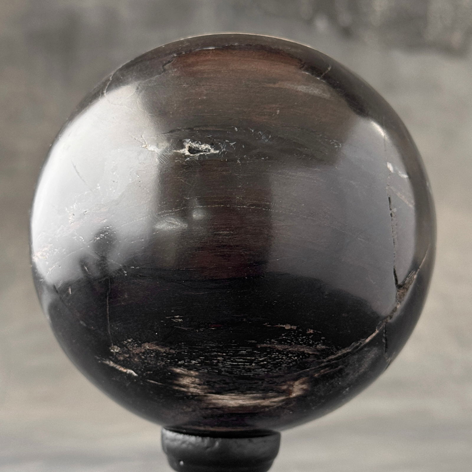 Wonderful set of 2 petrified wood spheres with stands - 10