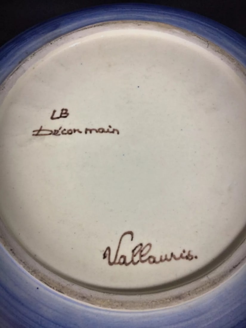 Antique Vallauris HB Handcrafted Large Bowl – Decorative Centerpiece - 7