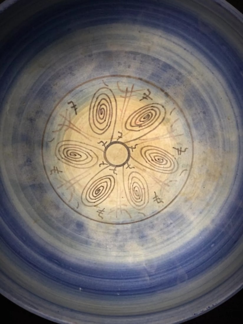 Antique Vallauris HB Handcrafted Large Bowl – Decorative Centerpiece - 8