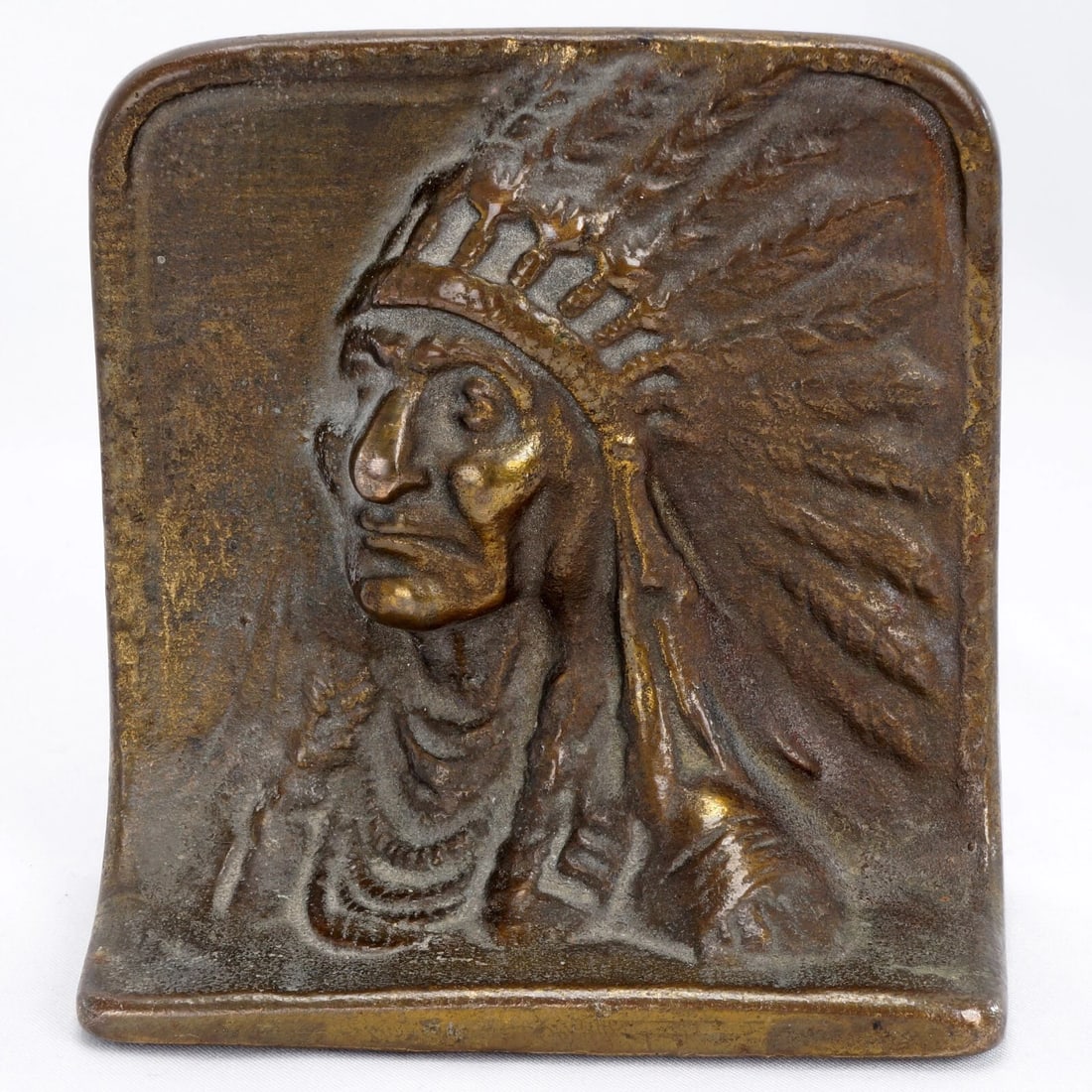 Single Indian Chief Cast Iron Bookend c 1925 (1 of 8)
