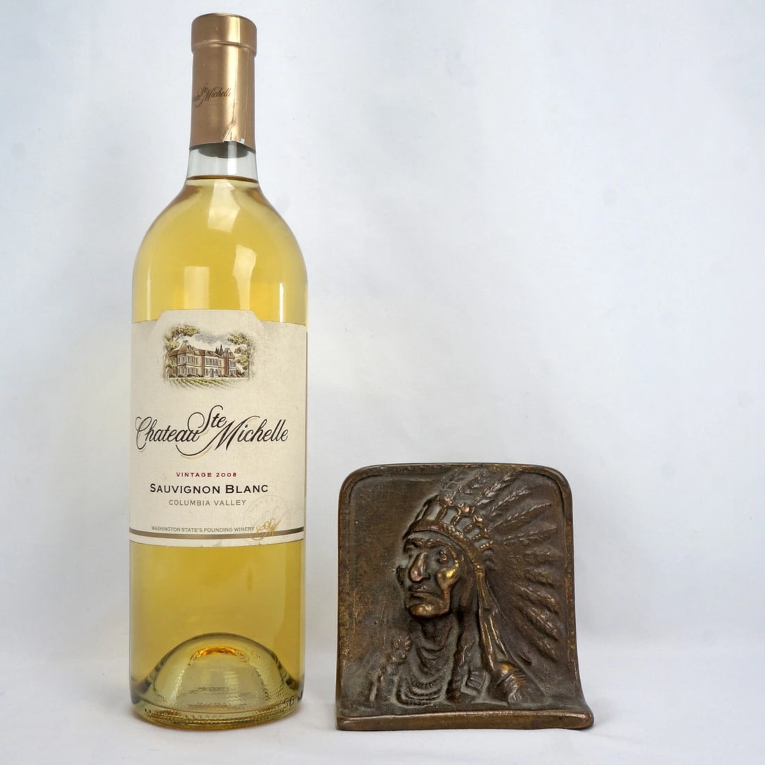 Single Indian Chief Cast Iron Bookend c 1925 - 3