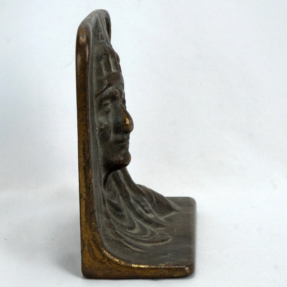 Single Indian Chief Cast Iron Bookend c 1925 - 6