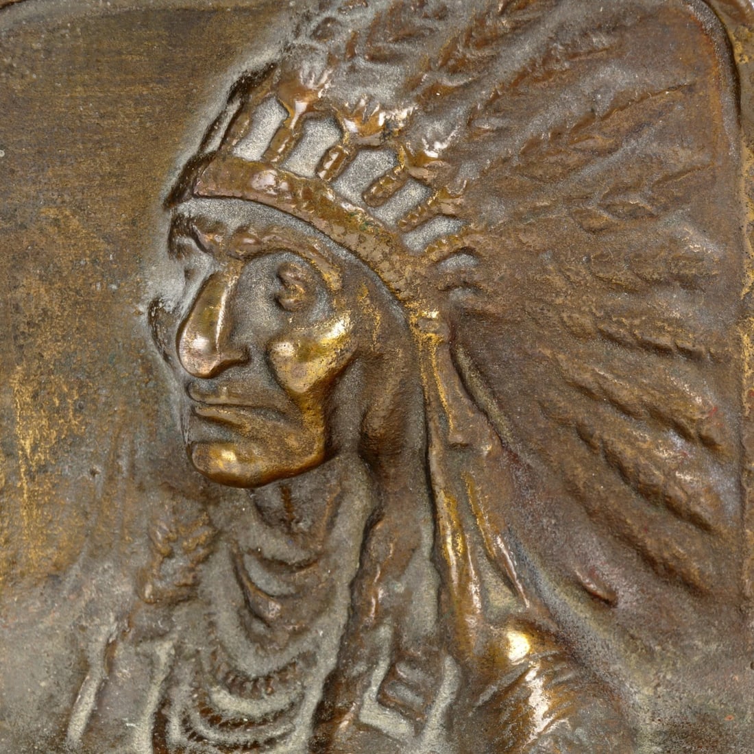 Single Indian Chief Cast Iron Bookend c 1925 - 8