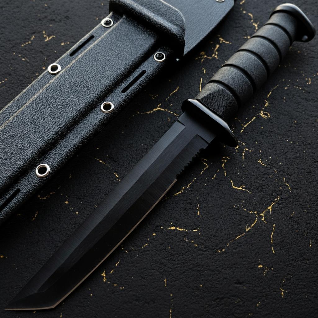 KA-BAR Style Tactical Survival Knife 12" Fixed Blade Half Serrated with Sheath - 2