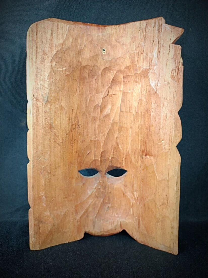 Antique Hand-Carved Maya Wooden Mask - Indigenous American Art - 10