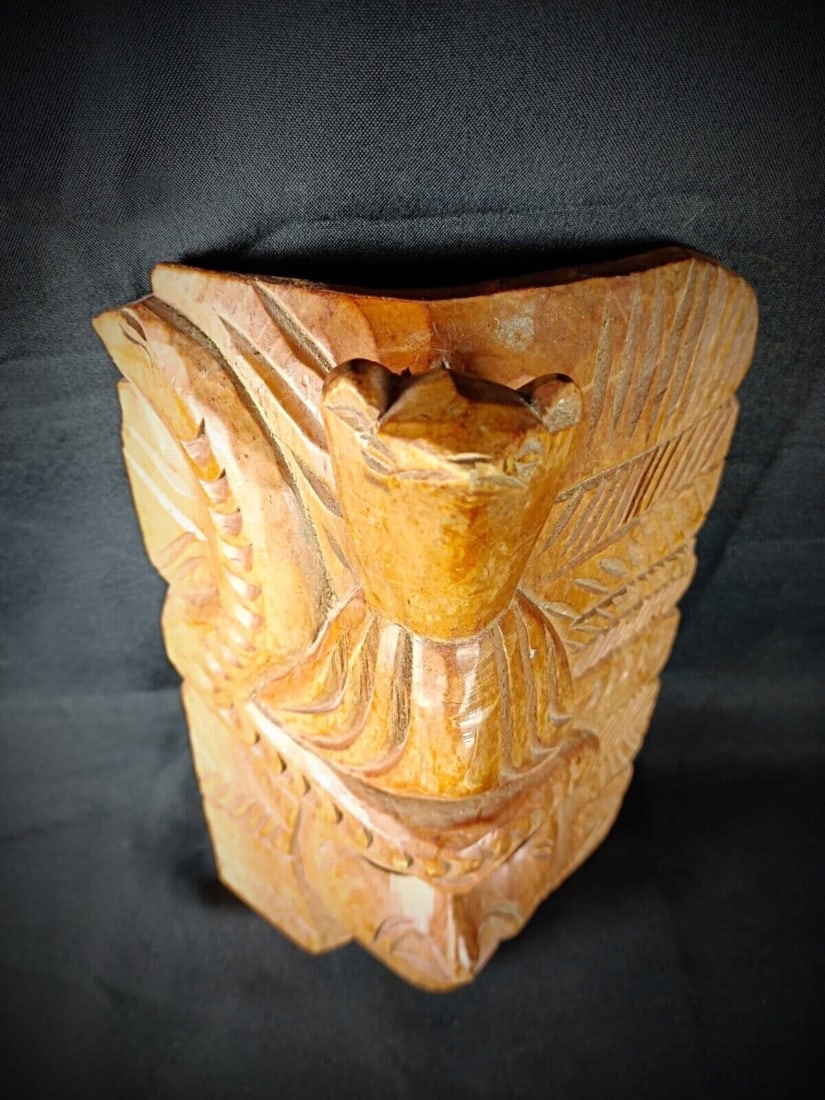 Antique Hand-Carved Maya Wooden Mask - Indigenous American Art - 5