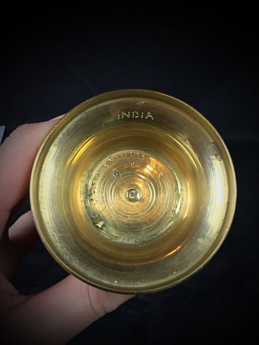 Hand-Engraved Gilded Vase "India" – Elegant Vintage Decor - 4