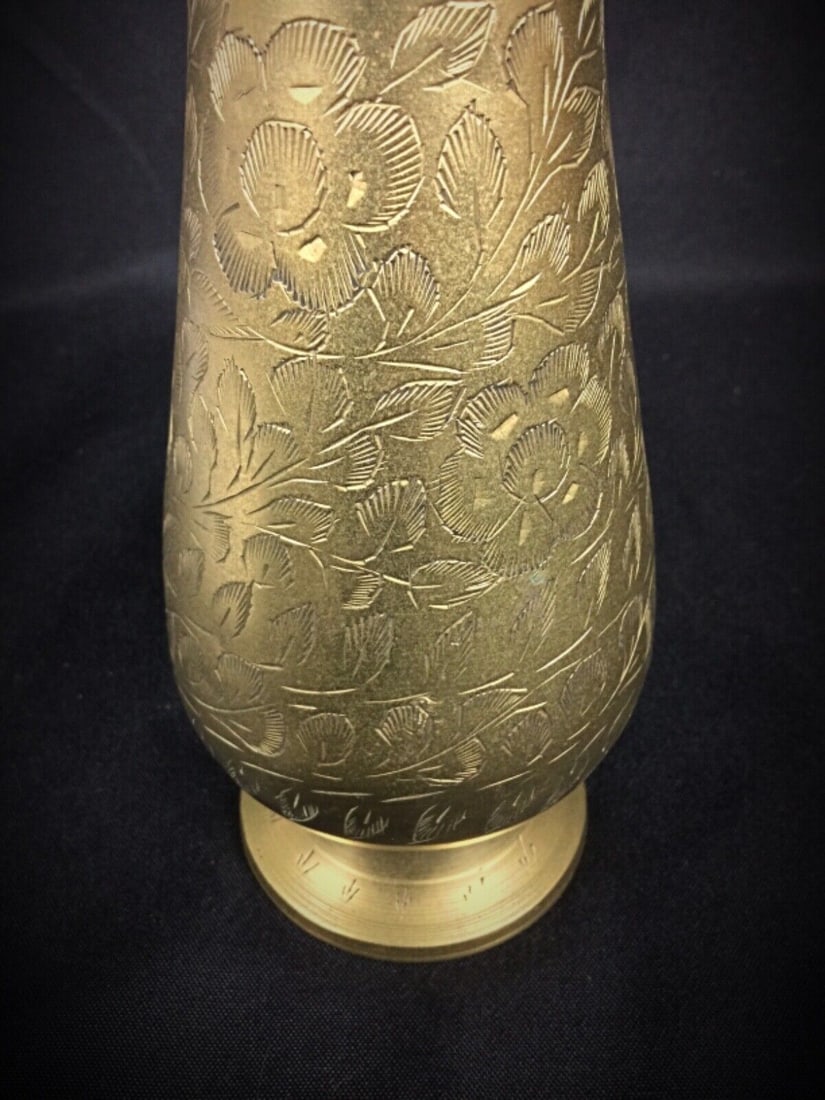 Hand-Engraved Gilded Vase "India" – Elegant Vintage Decor - 5